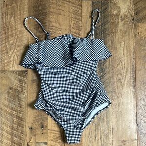 Womens Gingham One-Piece Swimsuit